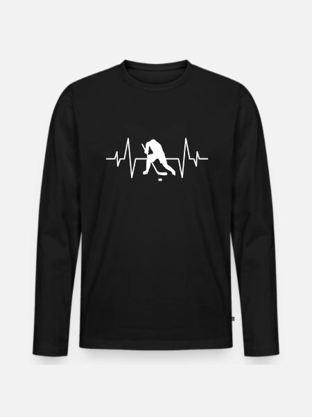Eishockey Herzschlag - Men's Premium Organic Long Sleeve Shirt - black