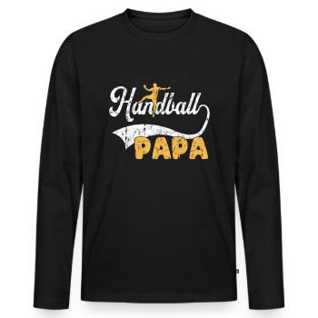 Handball Dad - Men's Premium Organic Long Sleeve Shirt - black - Front - Nico (187cm)