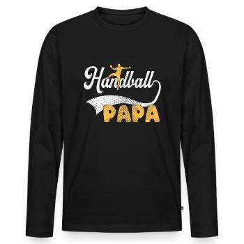 Handball Dad - Men's Premium Organic Long Sleeve Shirt - black - Front - Nico (187cm)