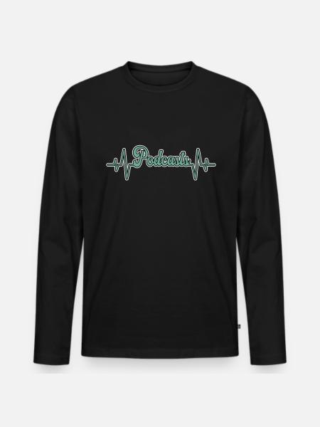 Podcast Herzschlag - Männer Premium Bio Langarmshirt - Schwarz