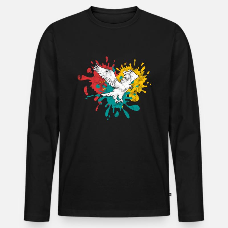 Adler - Männer Premium Bio Langarmshirt - Schwarz