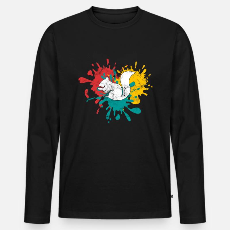 Eichhörnchen - Männer Premium Bio Langarmshirt - Schwarz