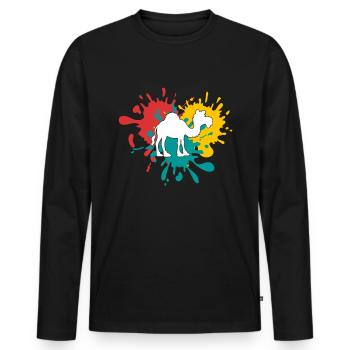 Dromedar - Männer Premium Bio Langarmshirt - Schwarz - Vorne - Nico (187cm)