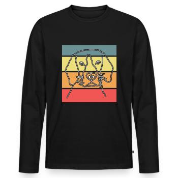 Dog Dog Head Retro - Men's Premium Organic Long Sleeve Shirt - black - Front - Nico (187cm)