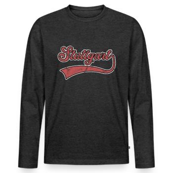 Stuttgart Schriftzug - Männer Premium Bio Langarmshirt - Anthrazit meliert - Vorne - Nico (187cm)
