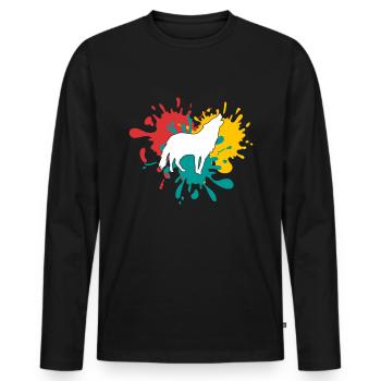 Wolf Silhouette - Men's Premium Organic Long Sleeve Shirt - black - Front - Nico (187cm)