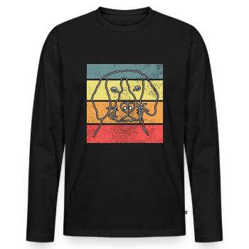 Dog Dog Head Retro - Men's Premium Organic Long Sleeve Shirt - black - Front - Nico (187cm)