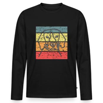 Dog Dog Head Retro - Men's Premium Organic Long Sleeve Shirt - black - Front - Nico (187cm)