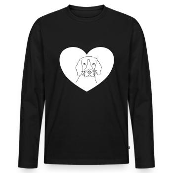 Dog Dog Head Heart - Men's Premium Organic Long Sleeve Shirt - black - Front - Nico (187cm)