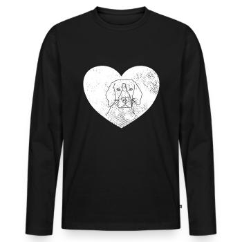 Dog Dog Head Retro - Men's Premium Organic Long Sleeve Shirt - black - Front - Nico (187cm)