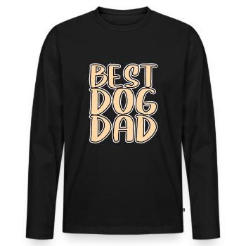 best dog dad - Männer Premium Bio Langarmshirt - Schwarz - Vorne - Nico (187cm)