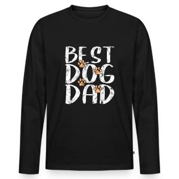 best dog dad - Männer Premium Bio Langarmshirt - Schwarz - Vorne - Nico (187cm)
