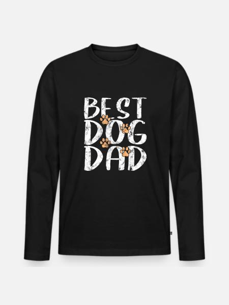 Best Dog Dad - Men's Premium Organic Long Sleeve Shirt - black