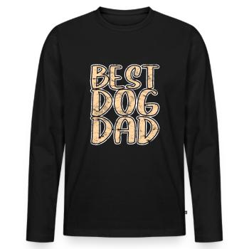 best dog dad - Männer Premium Bio Langarmshirt - Schwarz - Vorne - Nico (187cm)