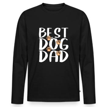 best dog dad - Männer Premium Bio Langarmshirt - Schwarz - Vorne - Nico (187cm)