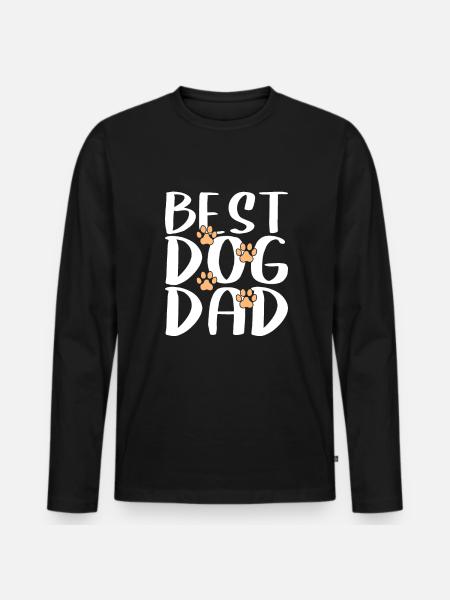 best dog dad - Männer Premium Bio Langarmshirt - Schwarz