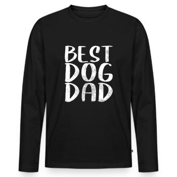 best dog dad - Männer Premium Bio Langarmshirt - Schwarz - Vorne - Nico (187cm)