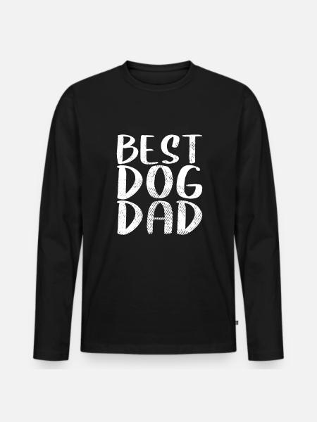 best dog dad - Männer Premium Bio Langarmshirt - Schwarz
