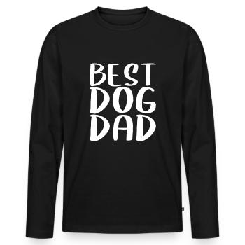 best dog dad - Männer Premium Bio Langarmshirt - Schwarz - Vorne - Nico (187cm)