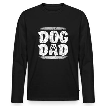 Dogs Papa - Men's Premium Organic Long Sleeve Shirt - black - Front - Nico (187cm)