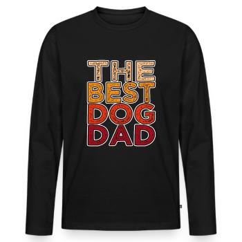 Meilleur papa chien rétro - T-shirt manches longues Premium bio Homme - noir - Devant - Nico (187cm)