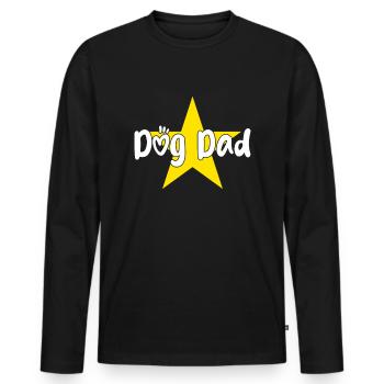 Dogs Papa - Men's Premium Organic Long Sleeve Shirt - black - Front - Nico (187cm)