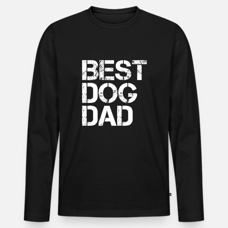 best dog dad - Männer Premium Bio Langarmshirt - Schwarz