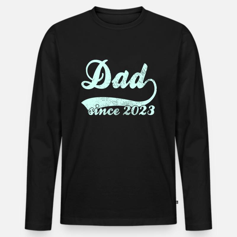 Papa 2023 - Männer Premium Bio Langarmshirt - Schwarz