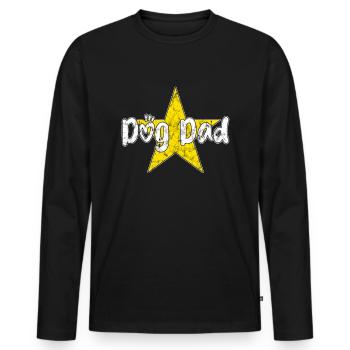 Dogs Papa - Men's Premium Organic Long Sleeve Shirt - black - Front - Nico (187cm)