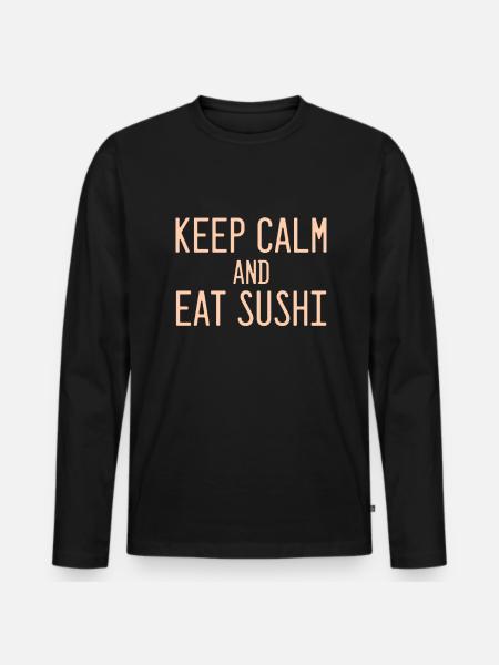 Sushi Saying - Men's Premium Organic Long Sleeve Shirt - black