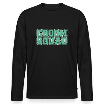 Bräutigam groom JGA - Men's Premium Organic Long Sleeve Shirt - black - Front - Nico (187cm)