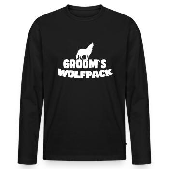 Meute de loups du marié - T-shirt manches longues Premium bio Homme - noir - Devant - Nico (187cm)