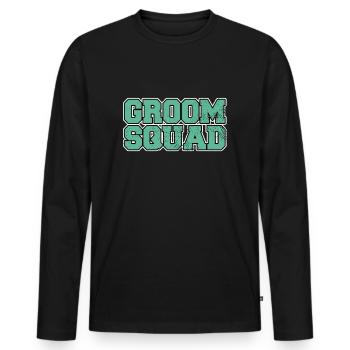 Bräutigam groom JGA - Men's Premium Organic Long Sleeve Shirt - black - Front - Nico (187cm)