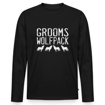 Meute de loups du marié - T-shirt manches longues Premium bio Homme - noir - Devant - Nico (187cm)