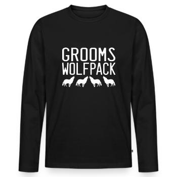 Meute de loups du marié - T-shirt manches longues Premium bio Homme - noir - Devant - Nico (187cm)