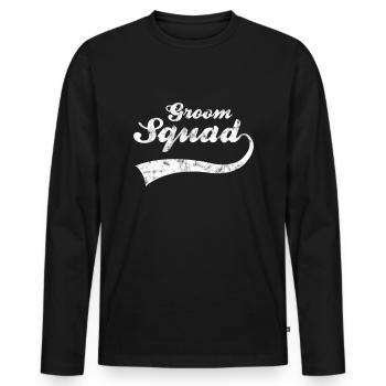 Bräutigam groom JGA - Men's Premium Organic Long Sleeve Shirt - black - Front - Nico (187cm)