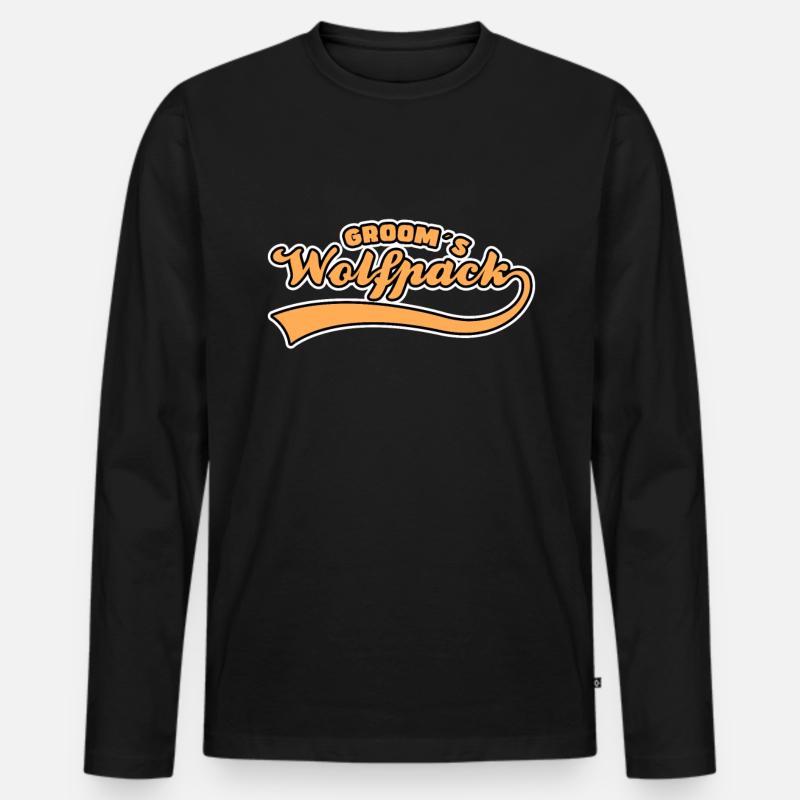 Bräutigam`s Wolfsrudel - Männer Premium Bio Langarmshirt - Schwarz