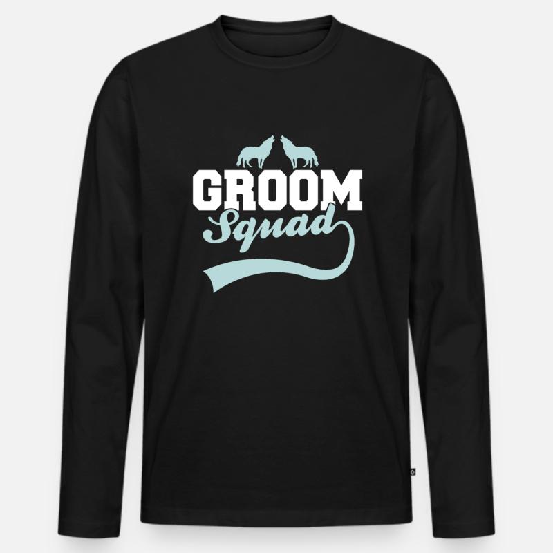 Bräutigam's Wolfsrudel - Männer Premium Bio Langarmshirt - Schwarz