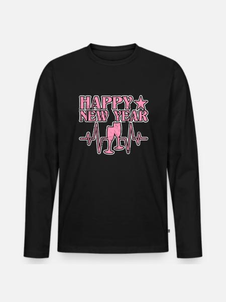 Happy New Year! - Men's Premium Organic Long Sleeve Shirt - black