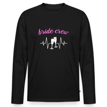 Team bride bride crew - Men's Premium Organic Long Sleeve Shirt - black - Front - Nico (187cm)