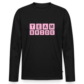Épouse de l’équipe Épouse de l’équipe - T-shirt manches longues Premium bio Homme - noir - Devant - Nico (187cm)