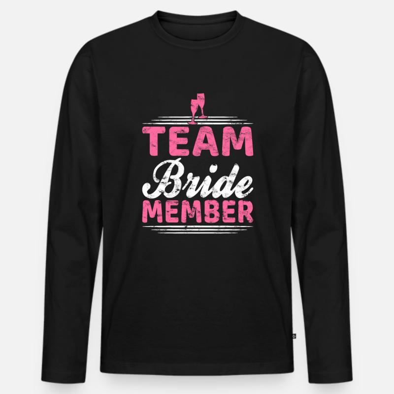 Team Braut Mitglied - Männer Premium Bio Langarmshirt - Schwarz