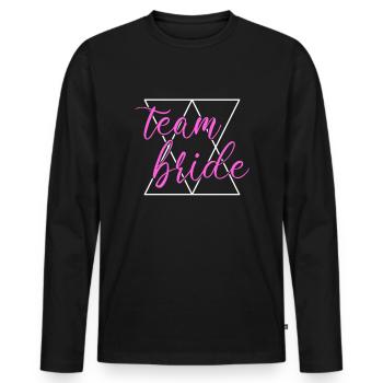 Épouse de l’équipe Épouse de l’équipe - T-shirt manches longues Premium bio Homme - noir - Devant - Nico (187cm)