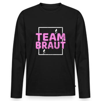 Épouse de l’équipe - T-shirt manches longues Premium bio Homme - noir - Devant - Nico (187cm)