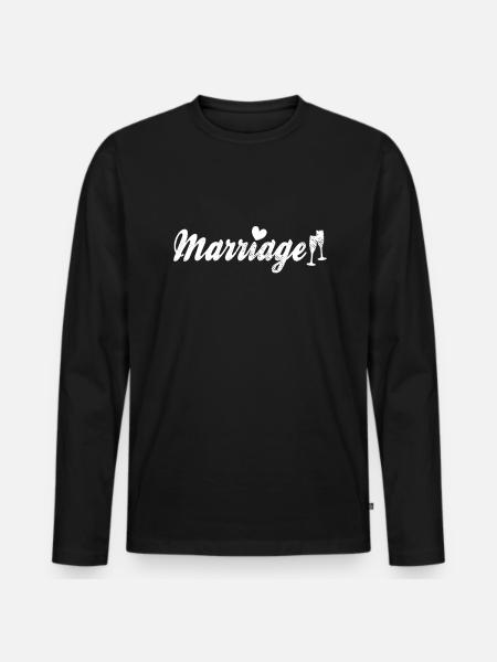 Marriage wedding lettering - Men's Premium Organic Long Sleeve Shirt - black
