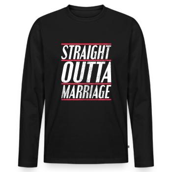 Scheidung Trennung Spruch - Männer Premium Bio Langarmshirt - Schwarz - Vorne - Nico (187cm)