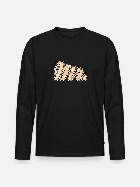 Mr Mrs Team Shirt - Men's Premium Organic Long Sleeve Shirt - black