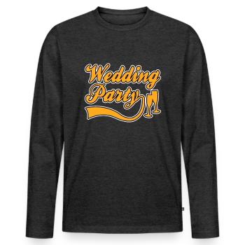 Wedding party - Men's Premium Organic Long Sleeve Shirt - heather anthracite - Front - Nico (187cm)