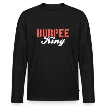 Burpee King - T-shirt manches longues Premium bio Homme - noir - Devant - Nico (187cm)