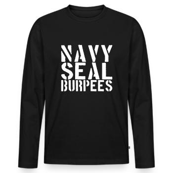 Burpees Shirt - Männer Premium Bio Langarmshirt - Schwarz - Vorne - Nico (187cm)